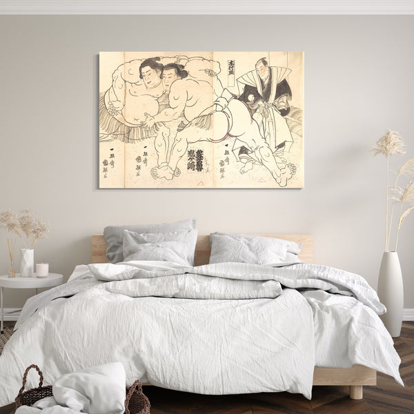 Leinwandbild Utagawa Kuniteru - Sumoringen