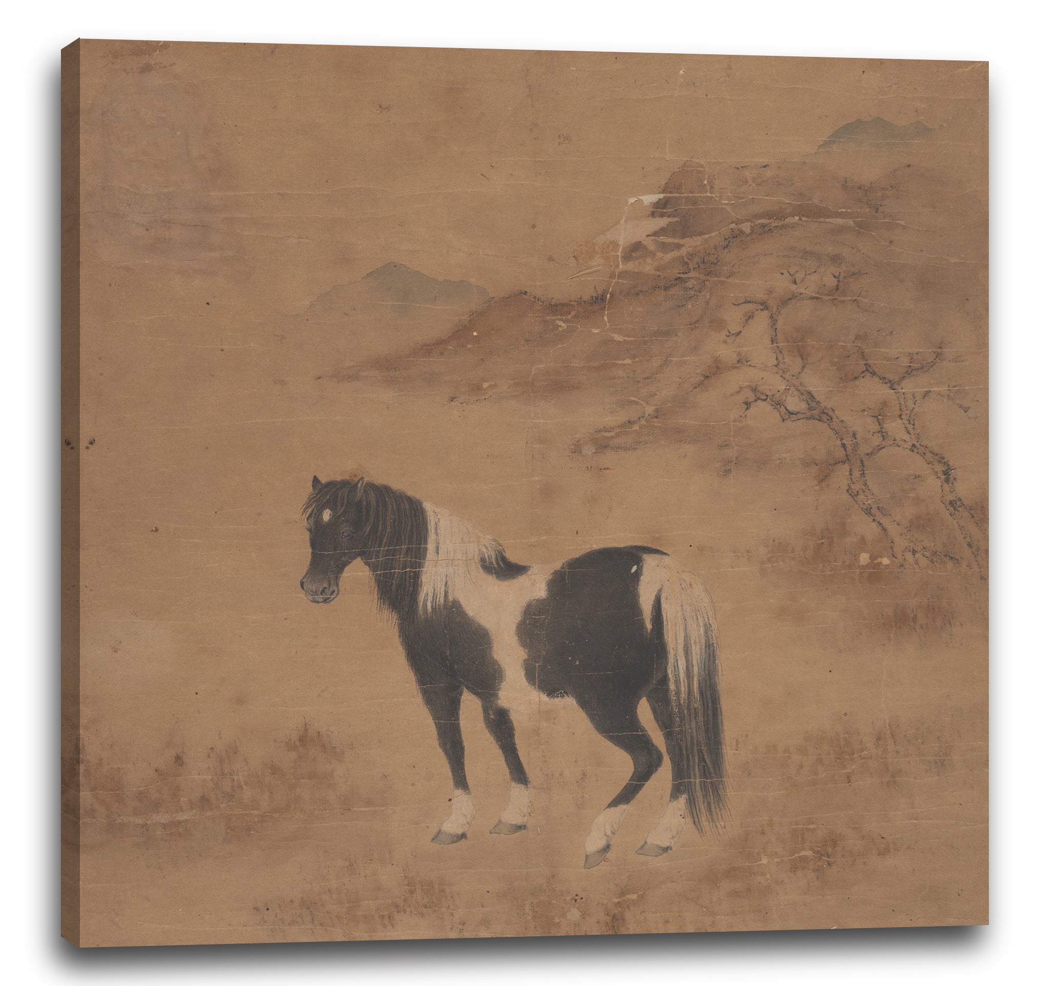 Leinwandbild Nicht identifizierter Künstler - Pferd und Landschaft