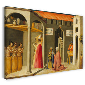 Leinwandbild Bicci di Lorenzo - Heiliger Nikolaus lässt drei Jugendliche wiederauferstehen