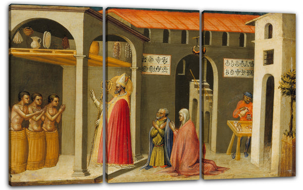 Leinwandbild Bicci di Lorenzo - Heiliger Nikolaus lässt drei Jugendliche wiederauferstehen