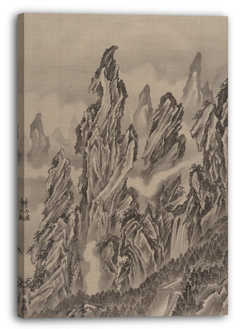 Leinwandbild Kawanabe Kyōsai (Japanisch, 1831-1889) - Felsige Landschaft