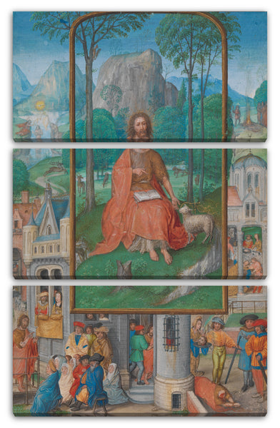 Leinwandbild Meister von James IV von Schottland - Manuskript-Illumination mit Szenen aus dem Leben von Johannes dem Täufer
