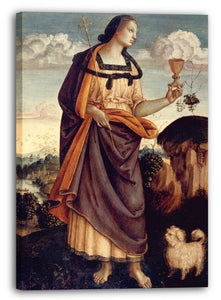Leinwandbild Italienischer (Umbrischer) Maler (ca. 1500) - Theologische Tugenden: Glaube, Nächstenliebe, Hoffnung