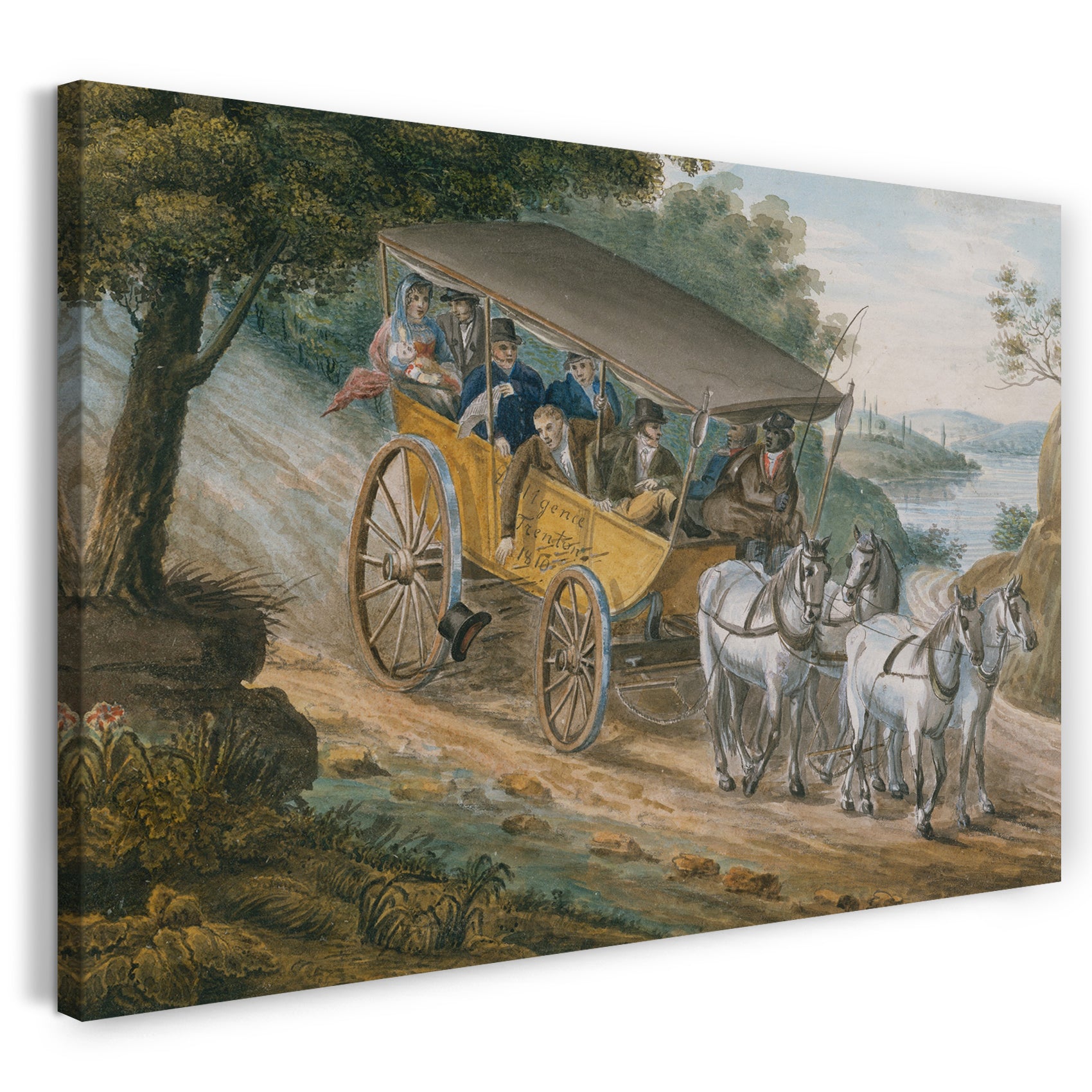 Leinwandbild Pavel Petrowitsch Svinin - Reisen mit Stagecoach in der Nähe von Trenton, New Jersey