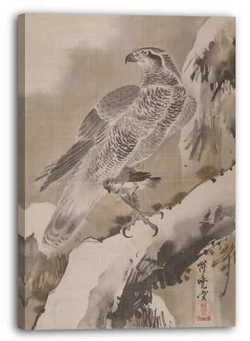 Leinwandbild Kawanabe Kyōsai (Japanisch, 1831-1889) - Adler, der kleinen Vogel hält