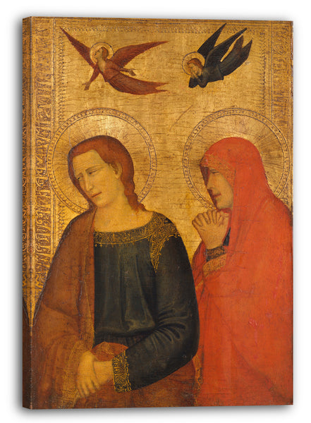 Leinwandbild Italienischer, neapolitanischer Nachfolger von Giotto - Heiliger Johannes der Evangelist und Maria Magdalena