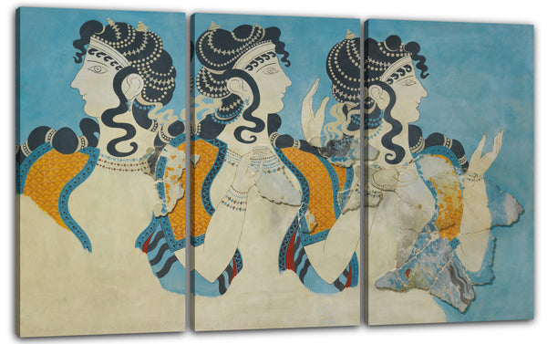 Leinwandbild Emile Gilliéron fils, 1927 - Reproduktion des Freskos "Ladies in Blue"