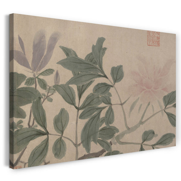Leinwandbild Shen Zhou - Blumen der vier Jahreszeiten