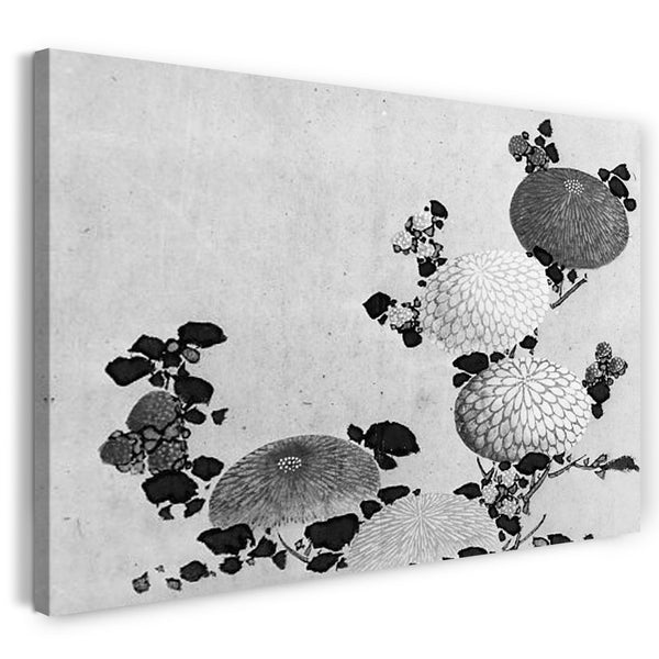 Leinwandbild Hokusai Schule - Chrysanthemen