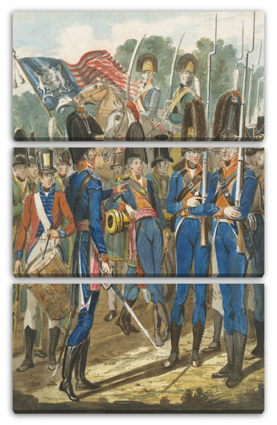 Leinwandbild John Lewis Krimmel - Mitglieder der City Troop und andere Philadelphia Soldaten