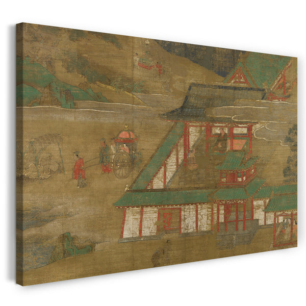 Leinwandbild Muromachi-Zeit (1392-1573) - Exkursionen von den vier Kardinaltoren: Begegnung mit den vier Leiden der Geburt, des Alters, der Krankheit und des Todes aus dem Leben Buddhas