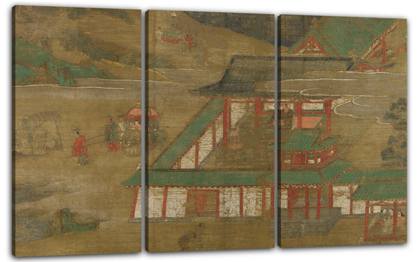 Leinwandbild Muromachi-Zeit (1392-1573) - Exkursionen von den vier Kardinaltoren: Begegnung mit den vier Leiden der Geburt, des Alters, der Krankheit und des Todes aus dem Leben Buddhas