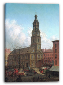 Leinwandbild Edward Lamson Henry - Die Nord-Holländische Kirche, Fulton und William Streets, New York
