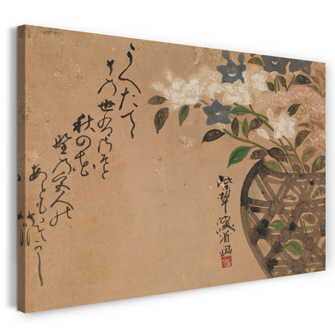 Leinwandbild Ogata Kenzan - Glockenblumen im Korb