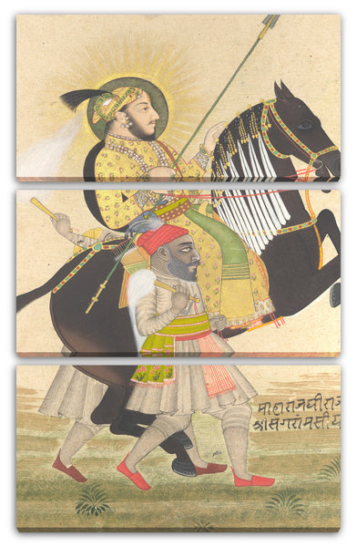 Leinwandbild Stippelmeister - Maharana Sangram Singh, der einen Hengst reitet
