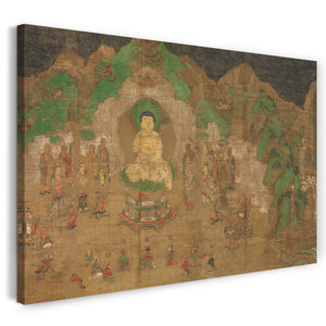Leinwandbild Muromachi-Zeit (1392-1573) - Leben des Buddha: König Bimbisaras Bekehrung