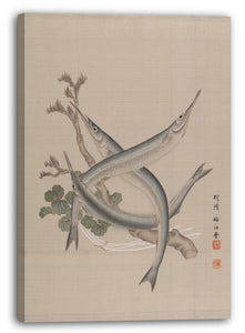 Leinwandbild Seki Shūkō - Drei Fische und eine Niederlassung