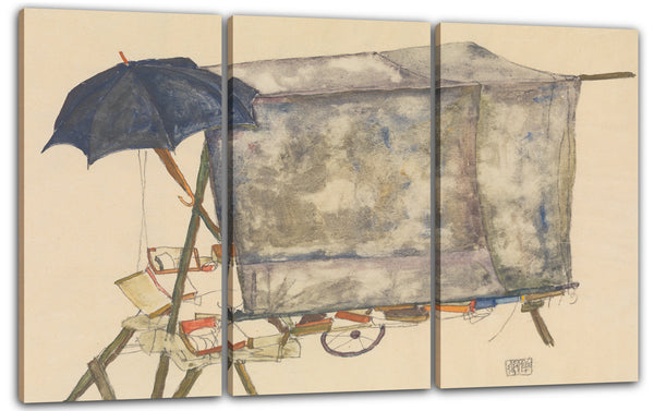 Leinwandbild Egon Schiele - Straßenkarre
