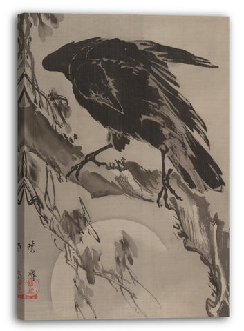 Leinwandbild Kawanabe Kyōsai (Japanisch, 1831-1889) - Krähe und Mond