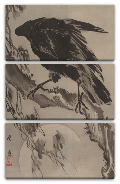 Leinwandbild Kawanabe Kyōsai (Japanisch, 1831-1889) - Krähe und Mond
