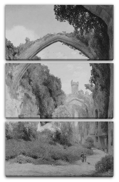 Leinwandbild John Henry Hill - Ansicht einer englischen Abtei in Ruinen
