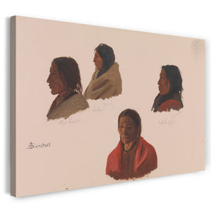 Leinwandbild Albert Bierstadt - Studien von indianischen Häuptlingen in Fort Laramie