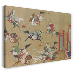 Leinwandbild Kano Furunobu - Tataren, die Polo spielen