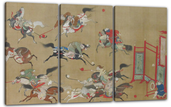 Leinwandbild Kano Furunobu - Tataren, die Polo spielen