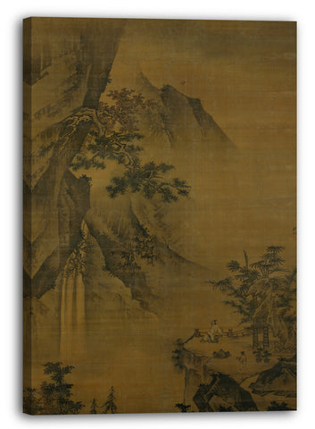 Leinwandbild Zhong Li - Schüler schaut auf einen Wasserfall