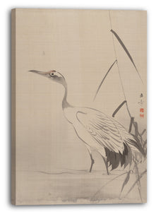 Leinwandbild Kawabata Gyokushō - Kran unter Schilf