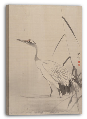 Leinwandbild Kawabata Gyokushō - Kran unter Schilf