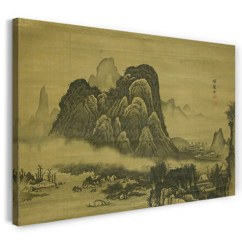 Leinwandbild Soga Shōhaku zugeschrieben - Berglandschaft