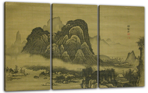 Leinwandbild Soga Shōhaku zugeschrieben - Berglandschaft