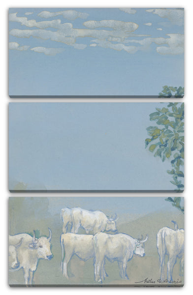 Leinwandbild Arthur B. Davies - Landschaft mit Kühen