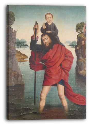 Leinwandbild Anhänger von Dieric Bouts - Heiliger Christophorus und das Christuskind