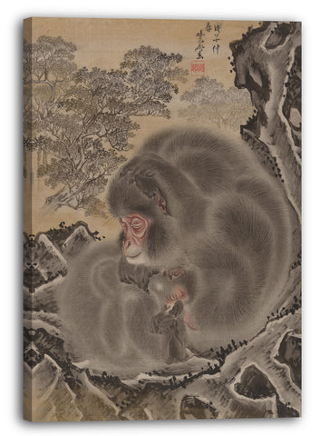 Leinwandbild Kawanabe Kyōsai (Japanisch, 1831-1889) - Affen