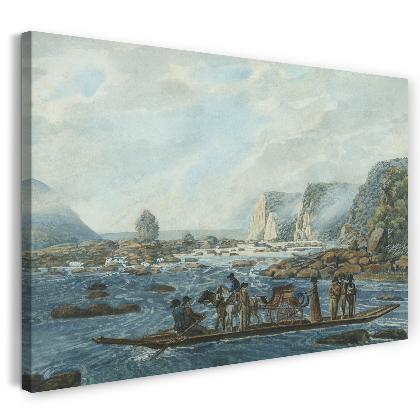 Leinwandbild Pavel Petrowitsch Svinin - Eine Fährenszene auf der Susquehanna bei Wright's Ferry, in der Nähe von Havre de Grace