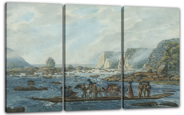 Leinwandbild Pavel Petrowitsch Svinin - Eine Fährenszene auf der Susquehanna bei Wright's Ferry, in der Nähe von Havre de Grace