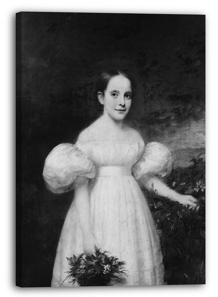 Leinwandbild Samuel Lovett Waldo - Portrait eines Mädchens mit Blumen
