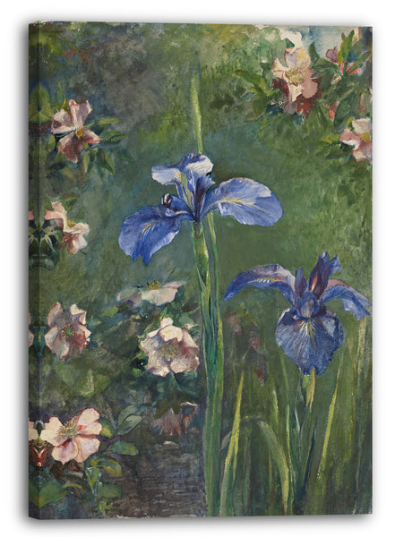 Leinwandbild John La Farge - Wilde Rosen und Schwertlilien