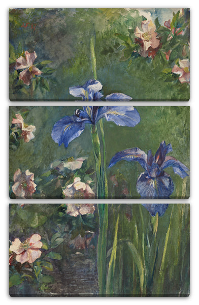 Leinwandbild John La Farge - Wilde Rosen und Schwertlilien