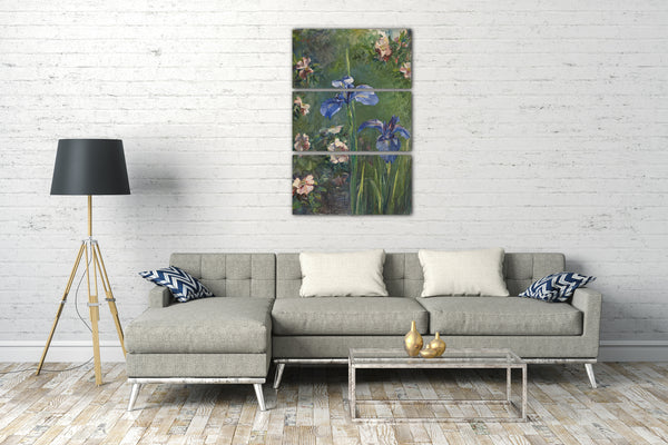 Leinwandbild John La Farge - Wilde Rosen und Schwertlilien