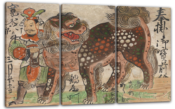 Leinwandbild Edo-Zeit - Ema (Votivbild) des chinesischen Löwen, geführt von Utenō