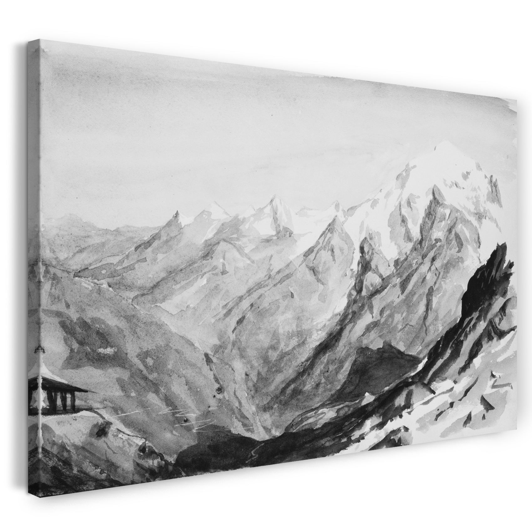 Leinwandbild John Singer Sargent - Ortler Spitz vom Gipfel des Stilfserjochs (aus dem Skizzenbuch der Schweiz von 1869)