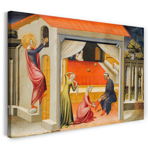 Leinwandbild Bicci di Lorenzo - Heiliger Nikolaus, der Mitgifte zur Verfügung stellt
