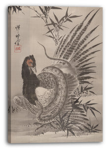 Leinwandbild Kawanabe Kyōsai (Japanisch, 1831-1889) - Fasan von einer Schlange erwischt