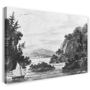Leinwandbild Pavel Petrowitsch Svinin - Blick auf den Hudson River (Kopie nach Stich von Weld und S. Springsguth in Weld, Reise durch die Staaten von Nordamerika, 1807)