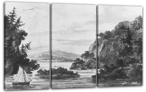 Leinwandbild Pavel Petrowitsch Svinin - Blick auf den Hudson River (Kopie nach Stich von Weld und S. Springsguth in Weld, Reise durch die Staaten von Nordamerika, 1807)