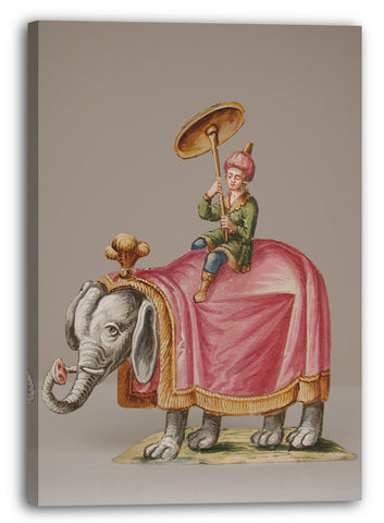 Leinwandbild 18. Jahrhundert - Mann auf Elefanten