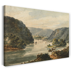 Leinwandbild Pavel Petrowitsch Svinin - Ein Blick auf den Potomac bei Harpers Ferry